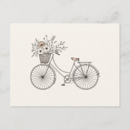 Fiets met Blooming Basket Briefkaart