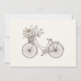 Fiets met Blooming Basket Invitation Kaart