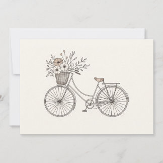  Fiets met Blooming Basket Invitation Kaart