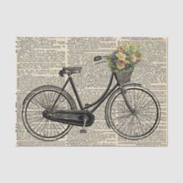  fiets met flowers retro-ontkoppeling tissuepapier