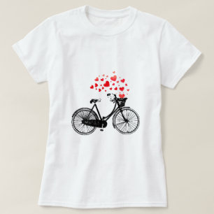 fiets met hart show je liefde t-shirt