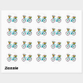 fiets met mand bloemen - Sticker (Vel)