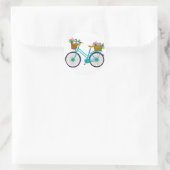fiets met mand bloemen - Sticker (Tas)