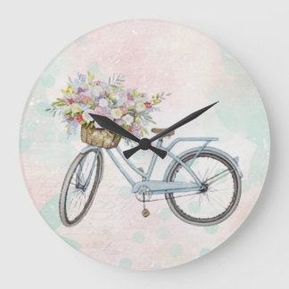 fiets met muurklok grote klok
