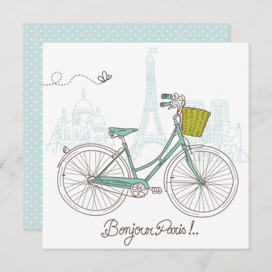 fiets met schattig mandje in Parijs (Voorkant / Achterkant)