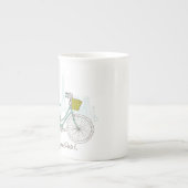 fiets met schattig mandje in Parijs Porselein Kop (Voorkant)