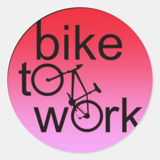 fiets naar het werk ronde sticker (Voorkant)