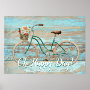  fiets Oh Happy Day Poster Print