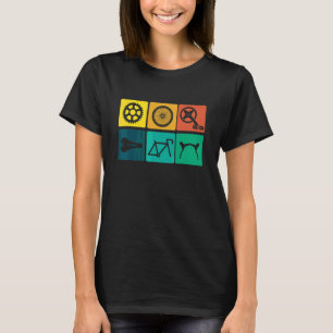 Fiets Onderdelen Wielrennen Fietser Grafiek T-shirt