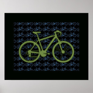 fiets op cool patroon poster