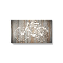 fiets op Rustic Wooden Board Wall Art