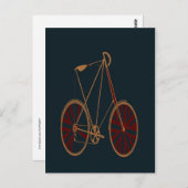  fiets oude rode roodbaars briefkaart (Voorkant / Achterkant)