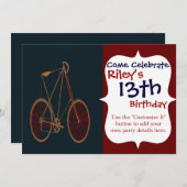 fiets oude rode roodbaars kaart (Voorkant / Achterkant)