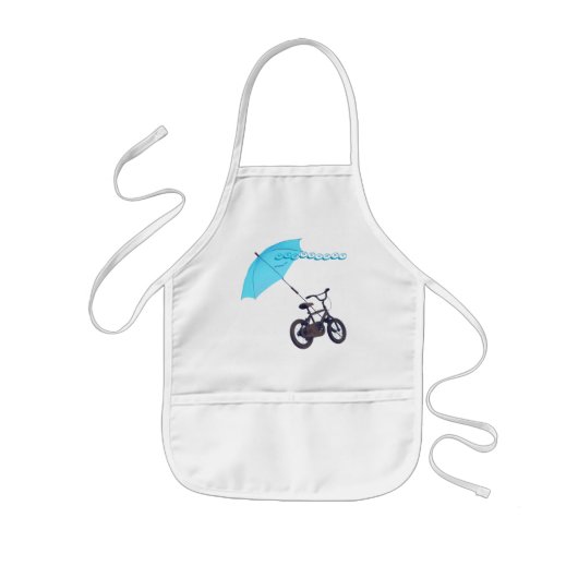 fiets + paraplu kinder schort (Voorkant)