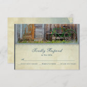  fiets Rustic Barn Wedding RSVP-kaarten RSVP Kaartje (Voorkant / Achterkant)