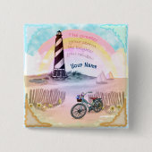Fiets Stormy Lighthouse Vierkante Button 5,1 Cm (Voorkant)