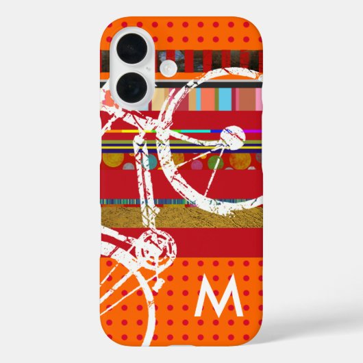 Fiets, strepen en custom initiaal Case-Mate iPhone case (Achterkant)