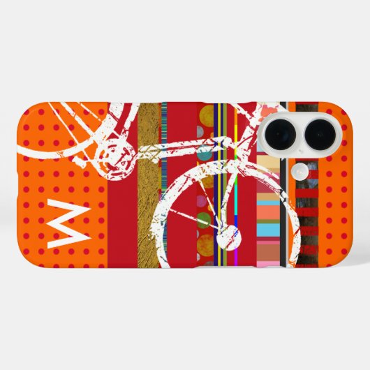 Fiets, strepen en custom initiaal Case-Mate iPhone case (Achterkant (horizontaal))