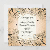 Fiets thema bruiloft uitnodiging zonsondergang (Achterkant)