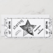  fiets Typography Ticket Wedding Kaart (Achterkant)