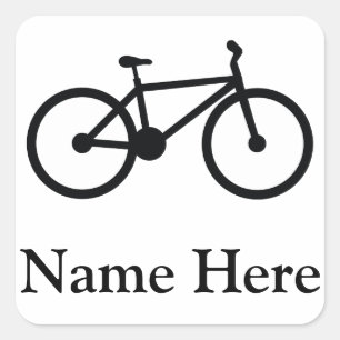 fiets vierkante sticker