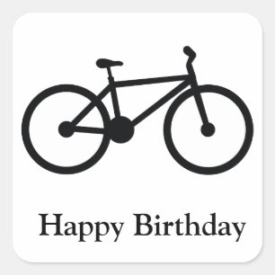 fiets vierkante sticker