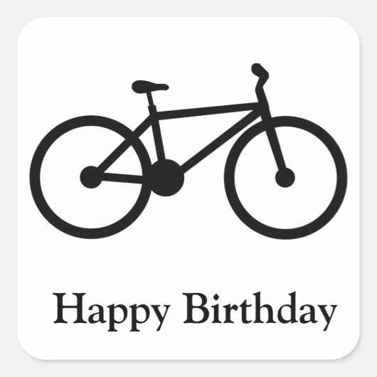 fiets vierkante sticker (Voorkant)