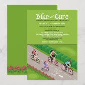 Fiets voor een Cure Fundraiser Uitnodiging (Voorkant / Achterkant)