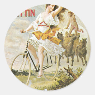 fiets voor meisjes ronde sticker