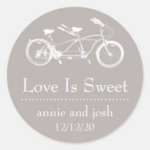 Fiets voor twee liefde is zoete etiketten (zand)
