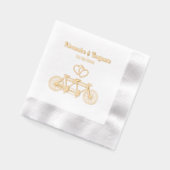  fiets voor twee / tandem fietspaar folie servetten (Links)