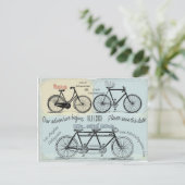 Fiets voor Twee wordt gebouwd die Gehuwd worden Briefkaart (Staand voorkant)