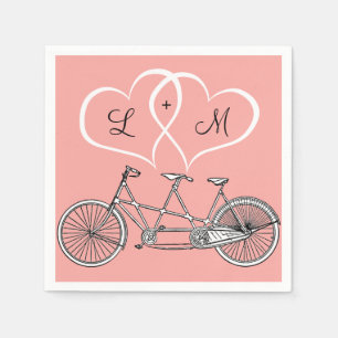 fiets voor tweederangs bruiloft gepersonaliseerd s servetten