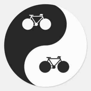 Fiets Yin Yang symbool Ronde Sticker