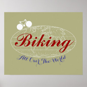 fietsavonturen over de hele wereld poster