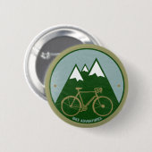 Fietsavontuur in de bergen ronde button 5,7 cm (Voorkant /achterkant)