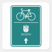 Fietsbord Zuid-weg Vierkante Sticker (Voorkant)