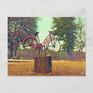 Fietsculptuur op Kneese Rd., Crabapple, TX Briefkaart