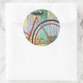 Fietscyclus fietsen oude vorm ronde sticker (Tas)