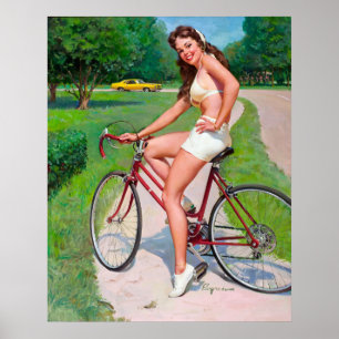 Fietscyclus omhoog poster