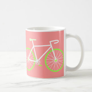 Fietscyclus wit en groen koffiemok