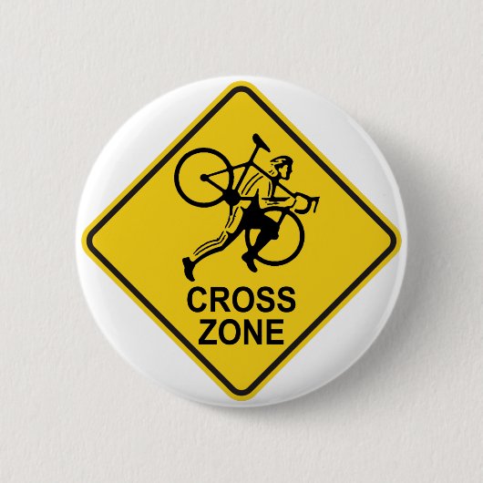 Fietscylockruis Road Sign Ronde Button 5,7 Cm (Voorkant)