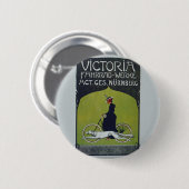  fietsdame en hond ronde button 5,7 cm (Voorkant /achterkant)