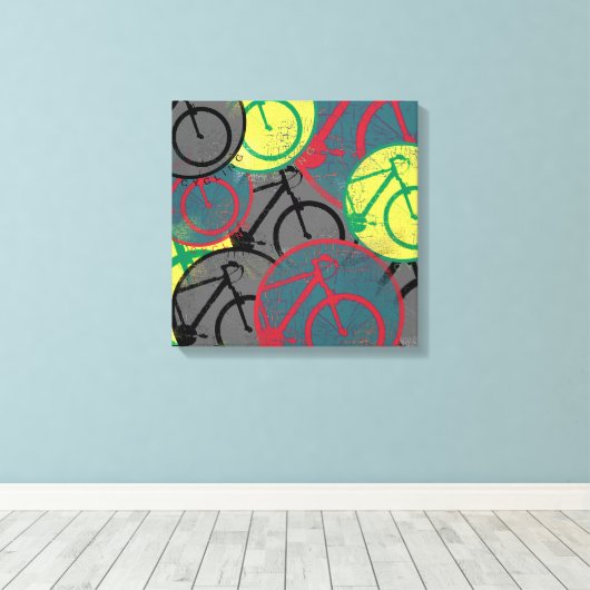 fietsdecor canvas afdruk (Insitu (Houten vloer))