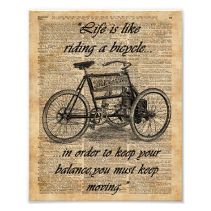 fietsdictionary Art Bicycle Quote Foto Afdruk
