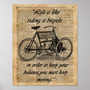 fietsdictionary Art Bicycle Quote Poster