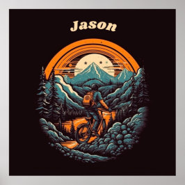 Fietsduur, retro aanpasbaar poster