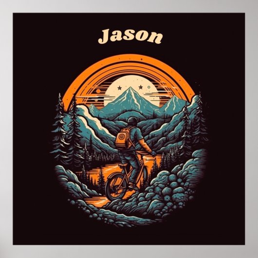 Fietsduur, retro aanpasbaar poster (Voorkant)