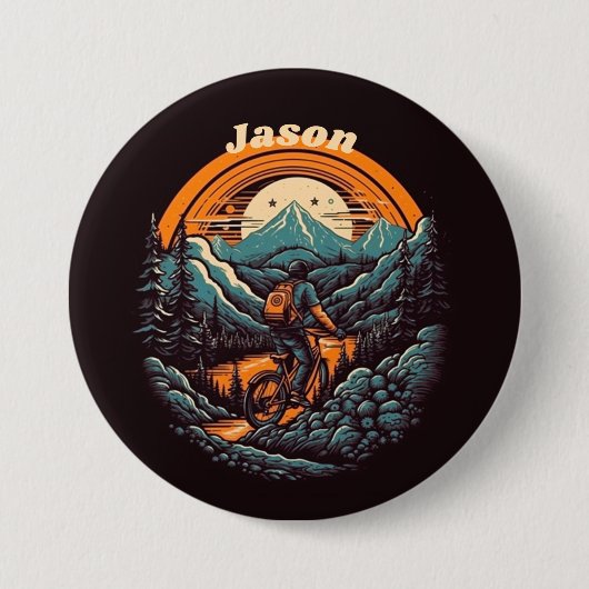 Fietsduur, retro aanpasbaar ronde button 7,6 cm (Voorkant)