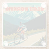 Fietsen Beats Werken Glazen Onderzetter (Achterkant)